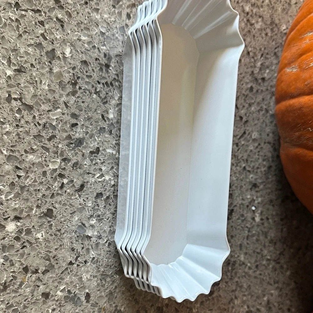Crate&Barrel White BBQ Grilling Trays